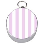 Vertical Stripes - White and Thistle Violet Silver Compass