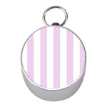 Vertical Stripes - White and Thistle Violet Silver Compass (Mini)