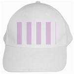 Vertical Stripes - White and Thistle Violet White Cap