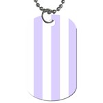 Vertical Stripes - White and Pale Lavender Violet Dog Tag (One Side)