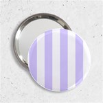 Vertical Stripes - White and Pale Lavender Violet 2.25  Handbag Mirror
