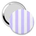 Vertical Stripes - White and Pale Lavender Violet 3  Handbag Mirror