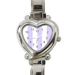 Vertical Stripes - White and Pale Lavender Violet Heart Italian Charm Watch