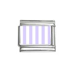 Vertical Stripes - White and Pale Lavender Violet Italian Charm (9mm)