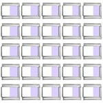 Vertical Stripes - White and Pale Lavender Violet 9mm Italian Charm (25 pack)