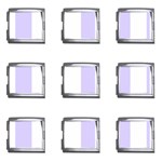 Vertical Stripes - White and Pale Lavender Violet Mega Link Italian Charm (9 pack)