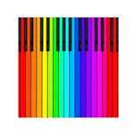 Rainbow Piano Keyboard  Small Satin Scarf (Square)