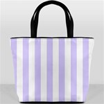 Vertical Stripes - White and Pale Lavender Violet Bucket Bag