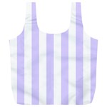 Vertical Stripes - White and Pale Lavender Violet Full Print Recycle Bag (XL)