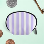 Vertical Stripes - White and Pale Lavender Violet Accessory Pouch (Small)