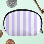 Vertical Stripes - White and Pale Lavender Violet Accessory Pouch (Large)
