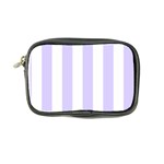 Vertical Stripes - White and Pale Lavender Violet Coin Purse