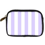 Vertical Stripes - White and Pale Lavender Violet Digital Camera Leather Case