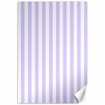 Vertical Stripes - White and Pale Lavender Violet Canvas 12  x 18 