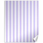 Vertical Stripes - White and Pale Lavender Violet Canvas 16  x 20 
