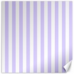 Vertical Stripes - White and Pale Lavender Violet Canvas 20  x 20 