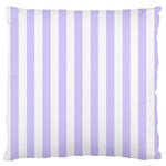 Vertical Stripes - White and Pale Lavender Violet Large Flano Cushion Case (Two Sides)