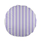 Vertical Stripes - White and Pale Lavender Violet Standard 15  Premium Flano Round Cushion