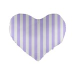 Vertical Stripes - White and Pale Lavender Violet Standard 16  Premium Flano Heart Shape Cushion