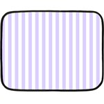 Vertical Stripes - White and Pale Lavender Violet Double Sided Fleece Blanket (Mini)