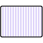 Vertical Stripes - White and Pale Lavender Violet Fleece Blanket (Large) (One Side)