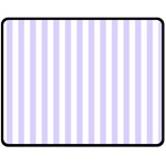 Vertical Stripes - White and Pale Lavender Violet Fleece Blanket (Medium) (One Side)