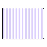 Vertical Stripes - White and Pale Lavender Violet Fleece Blanket (Small) (One Side)