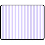 Vertical Stripes - White and Pale Lavender Violet Double Sided Fleece Blanket (Medium) (Two Sides)