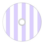 Vertical Stripes - White and Pale Lavender Violet CD Wall Clock