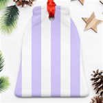 Vertical Stripes - White and Pale Lavender Violet Bell Ornament (Two Sides)