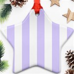 Vertical Stripes - White and Pale Lavender Violet Star Ornament (Two Sides)
