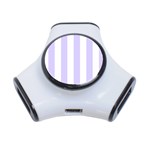 Vertical Stripes - White and Pale Lavender Violet Portable USB Hub (One Side)
