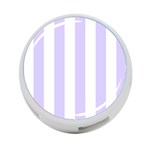 Vertical Stripes - White and Pale Lavender Violet 4-Port USB Hub (One Side)