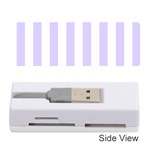 Vertical Stripes - White and Pale Lavender Violet Memory Card Reader (Stick)