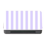 Vertical Stripes - White and Pale Lavender Violet Memory Card Reader with CF