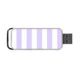 Vertical Stripes - White and Pale Lavender Violet Portable USB Flash (Two Sides)