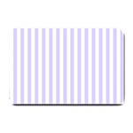 Vertical Stripes - White and Pale Lavender Violet Small Doormat