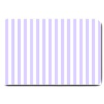 Vertical Stripes - White and Pale Lavender Violet Large Doormat