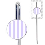 Vertical Stripes - White and Pale Lavender Violet Book Mark