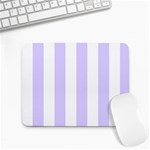 Vertical Stripes - White and Pale Lavender Violet Small Mousepad