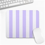 Vertical Stripes - White and Pale Lavender Violet Large Mousepad