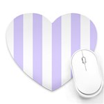 Vertical Stripes - White and Pale Lavender Violet Heart Mousepad