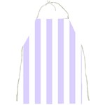 Vertical Stripes - White and Pale Lavender Violet Full Print Apron