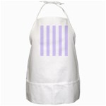 Vertical Stripes - White and Pale Lavender Violet BBQ Apron