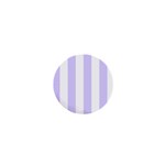 Vertical Stripes - White and Pale Lavender Violet 1  Mini Button