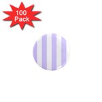 Vertical Stripes - White and Pale Lavender Violet 1  Mini Magnet (100 pack)