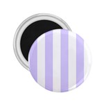 Vertical Stripes - White and Pale Lavender Violet 2.25  Magnet