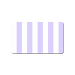 Vertical Stripes - White and Pale Lavender Violet Magnet (Name Card)