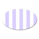 Vertical Stripes - White and Pale Lavender Violet Magnet (Oval)