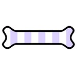 Vertical Stripes - White and Pale Lavender Violet Magnet (Dog Bone)